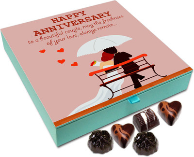 Chocholik Gift Box - Happy Anniversary To The beautiful Couple Chocolate Box - 9pc Truffles(108 g)
Chocholik Gift Box - Happy Anniversary To The beautiful Couple Chocolate Box - 9pc Truffles(108 g)