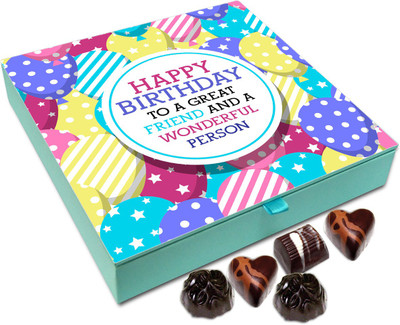 Chocholik Gift Box - Happy Birthday To A Great Friend And A Wonderful Person Chocolate Box - 9pc Truffles(108 g)
Chocholik Gift Box - Happy Birthday To A Great Friend And A Wonderful Person Chocolate Box - 9pc Truffles(108 g)