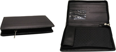 Essart Faux Leather Check Book Case(Set Of 2, Black)