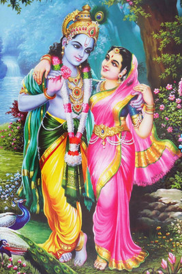 Akhuratha Wall Poster -lord radhe-krishna- Paper Print(12 inch X 18 inch, Rolled)