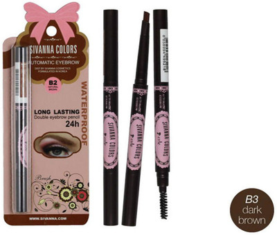 Sivanna Long Lasting Double Automatic Eyebrow Pencil(B3 Dark Brown)