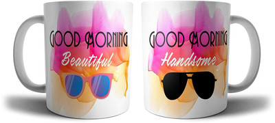 iKraft Printed Coffee - Good Morning Beautiful and Good Morning Handsome Cute Coffee for Perfect Gift Ceramic Mug(350 ml, Pack of 2), Multicolor
iKraft Printed Coffee - Good Morning Beautiful and Good Morning Handsome Cute Coffee for Perfect Gift Ceramic Mug(350 ml, Pack of 2), Multicolor
