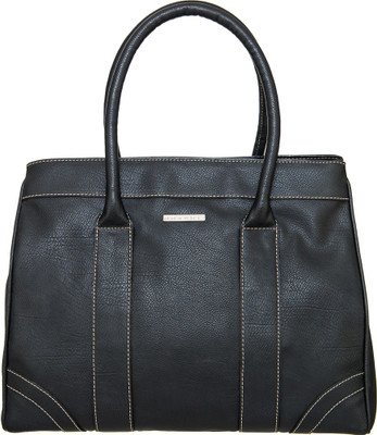 Navshi Women Casual Black PU Hand-held Bag