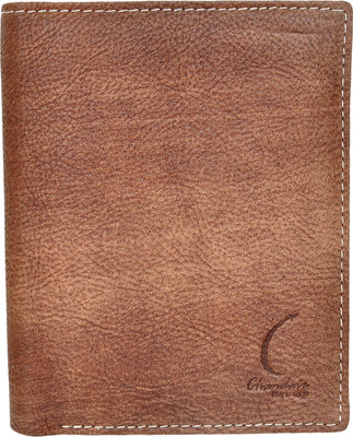 Chandair Men Brown Genuine Leather Wallet(7 Card Slots), Shaded brown
