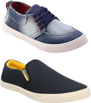 Chevit Men's Combo Pack of 2 Sneakers For Men(Blue, Yellow