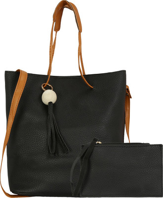 Le Cuero Women Casual Black PU Tote