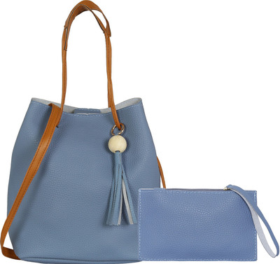Le Cuero Women Casual Blue PU Tote