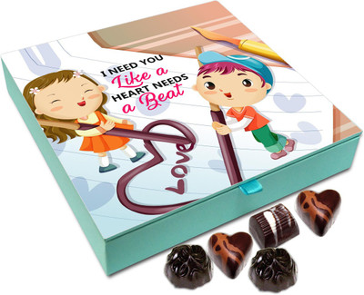 Chocholik Gift Box - I Need You Like A Heart Needs A Beat Chocolate Box - 9pc Truffles(108 g)
Chocholik Gift Box - I Need You Like A Heart Needs A Beat Chocolate Box - 9pc Truffles(108 g)