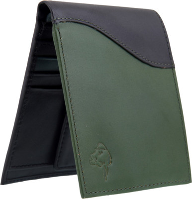 MATHANI Men Green Genuine Leather Wallet(8 Card Slots)