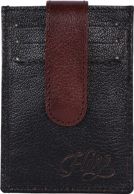 Harp Men Black Genuine Leather Wallet(4 Card Slots)