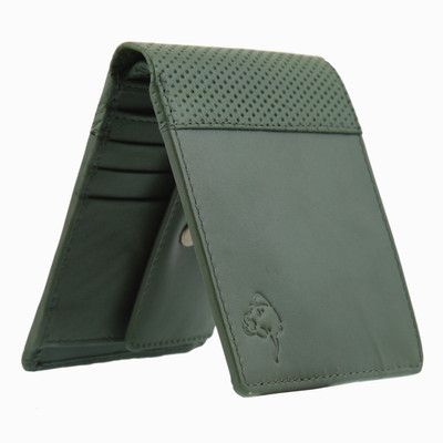 MATHANI Men Green Genuine Leather Wallet(8 Card Slots)