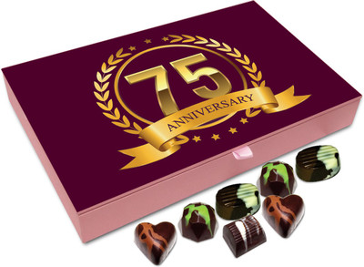 Chocholik Gift Box - Happy 75th Anniversary Chocolate Box - 12pc Truffles(144 g)