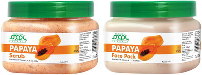 SSCPL Herbals Papaya Scrub & Face Pack (450 Gms each)(Set of 2)