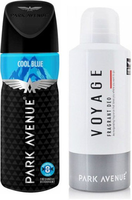 Park Avenue 1 Cool Blue and 1 Voyage Deodorant Combo Pack of 2 Deodorant Spray - For Men(260 ml, Pack of 2)
Park Avenue 1 Cool Blue and 1 Voyage Deodorant Combo Pack of 2 Deodorant Spray - For Men(260 ml, Pack of 2)