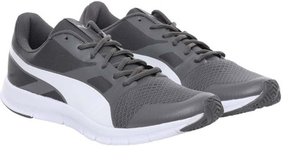 Puma Flexracer Walking Shoes For Men(Grey, White, Quiet shade-white