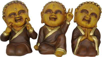 Grazzo Child Smiling Buddha Set of 3 Decorative Showpiece - 13 cm(Polyresin, Brown, Gold)
Grazzo Child Smiling Buddha Set of 3 Decorative Showpiece - 13 cm(Polyresin, Brown, Gold)