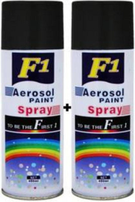 GJTL Black, Black Spray Paint 450 ml(Pack of 2)