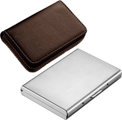Stealodeal Silver High Quality Metal With Soft Brown Leather Wallet 6 Card Holder(Set of 2, Silver, Brown)
Stealodeal Silver High Quality Metal With Soft Brown Leather Wallet 6 Card Holder(Set of 2, Silver, Brown)