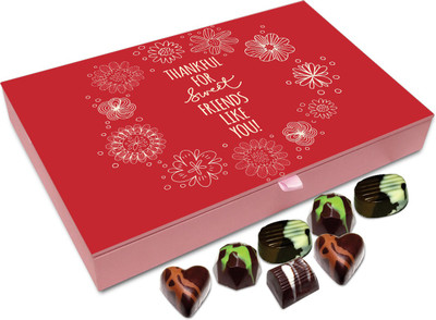 Chocholik Gift Box - Thankful For Sweets Friends Like You Chocolate Box - 12pc Truffles(144 g)
Chocholik Gift Box - Thankful For Sweets Friends Like You Chocolate Box - 12pc Truffles(144 g)