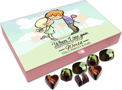 Chocholik Gift Box - When I See You Everything In The World Feels Perfect Chocolate Box - 12pc Truffles(144 g)
Chocholik Gift Box - When I See You Everything In The World Feels Perfect Chocolate Box - 12pc Truffles(144 g)