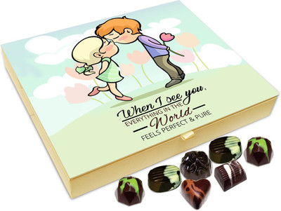 Chocholik Gift Box - When I See You Everything In The World Feels Perfect Chocolate Box - 20pc Truffles(240 g)
Chocholik Gift Box - When I See You Everything In The World Feels Perfect Chocolate Box - 20pc Truffles(240 g)