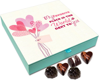 Chocholik Gift Box - My Favorite Place In The World In Next To You Chocolate Box - 9pc Truffles(108 g)
Chocholik Gift Box - My Favorite Place In The World In Next To You Chocolate Box - 9pc Truffles(108 g)