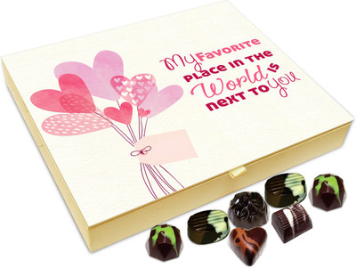 Chocholik Gift Box - My Favorite Place In The World In Next To You Chocolate Box - 20pc Truffles(240 g)
Chocholik Gift Box - My Favorite Place In The World In Next To You Chocolate Box - 20pc Truffles(240 g)