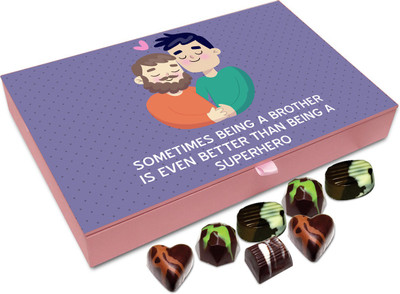 Chocholik Gift Box - Sometimes Being Brother Is Better Than Being A Superhero Chocolate Box - 12pc Truffles(144 g)
Chocholik Gift Box - Sometimes Being Brother Is Better Than Being A Superhero Chocolate Box - 12pc Truffles(144 g)