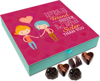 Chocholik Gift Box - There Is No Better Friend Than A Sister Chocolate Box - 9pc Truffles(108 g)
Chocholik Gift Box - There Is No Better Friend Than A Sister Chocolate Box - 9pc Truffles(108 g)