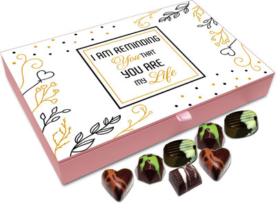 Chocholik Gift Box - I Am Reminding You That You Are My Life Chocolate Box - 12pc Truffles(144 g)
Chocholik Gift Box - I Am Reminding You That You Are My Life Chocolate Box - 12pc Truffles(144 g)