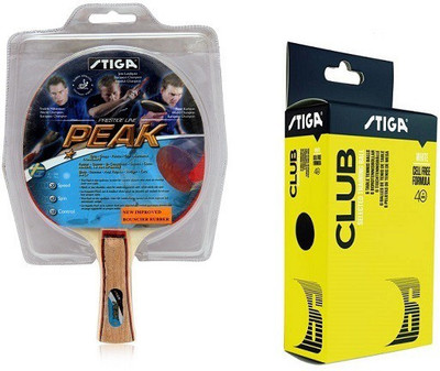 Stiga Combo of Two , One 'Peak' Table Tennis Racquet and One 'Club 40+' Ping Pong Ball box- Multicolor Table Tennis Racquet(G4, 80 g)
Stiga Combo of Two , One 'Peak' Table Tennis Racquet and One 'Club 40+' Ping Pong Ball box- Multicolor Table Tennis Racquet(G4, 80 g)