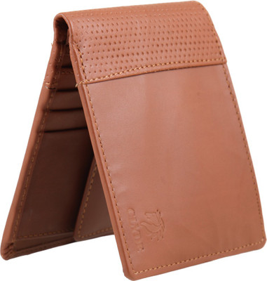 CLYDE Men Tan Genuine Leather Wallet(8 Card Slots)