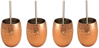 SHANAYA CREATIONS DOUBLE INSULATED COPPER HAMMERED COCKTAIL SET WITH STAINLESS STEEL STRAWS SET OF 4 Copper Mug(530 ml, Pack of 4), Brown
SHANAYA CREATIONS DOUBLE INSULATED COPPER HAMMERED COCKTAIL SET WITH STAINLESS STEEL STRAWS SET OF 4 Copper Mug(530 ml, Pack of 4), Brown