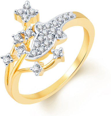 Divastri Alloy Cubic Zirconia Rhodium Plated Ring, Multicolor