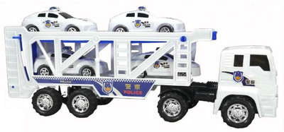 BASAVA Off Road Police Transporter Trailer 1:32 police truck and 4 car for kids(White, Blue), Blue;white
BASAVA Off Road Police Transporter Trailer 1:32 police truck and 4 car for kids(White, Blue), Blue;white