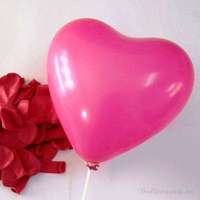 Balloonistics Solid Pink Heart Balloon Balloon(Pink, Pack of 50)