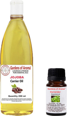 Gardens Of Aroma Coriander 10ml and jojoba 200ml(210 ml)