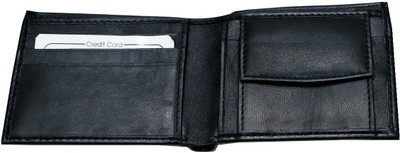 Majaria Men Black Genuine Leather Wallet(5 Card Slots)