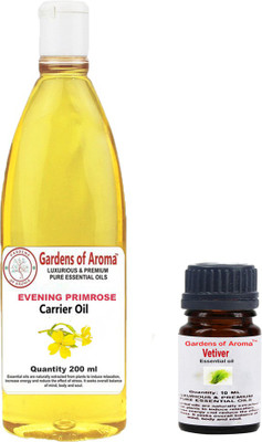 Gardens Of Aroma Vetiver 10ml And Eveninig primrose 200ml(210 ml)
