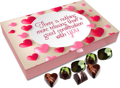 Chocholik Gift Box - There Is Nothing More Relaxing Than A Good Conversation Chocolate Box - 12pc Truffles(144 g)
Chocholik Gift Box - There Is Nothing More Relaxing Than A Good Conversation Chocolate Box - 12pc Truffles(144 g)