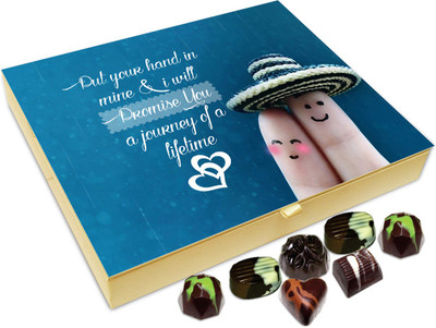 Chocholik Gift Box - Put Your Hand In Mine And I Promise A journey Of Lifetime Chocolate Box - 20pc Truffles(240 g)
Chocholik Gift Box - Put Your Hand In Mine And I Promise A journey Of Lifetime Chocolate Box - 20pc Truffles(240 g)