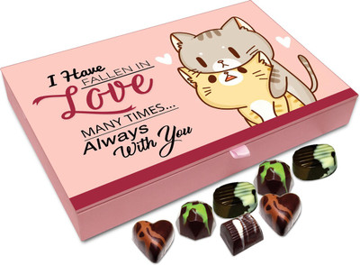 Chocholik Gift Box - I Have Fallen In Love Many Times With You Chocolate Box - 12pc Truffles(144 g)
Chocholik Gift Box - I Have Fallen In Love Many Times With You Chocolate Box - 12pc Truffles(144 g)