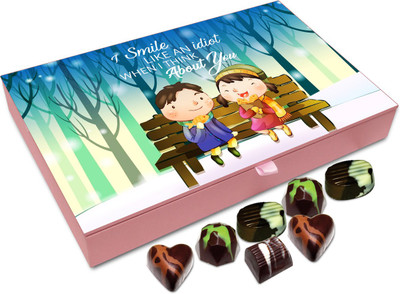 Chocholik Gift Box - I Smile Like An Idiot When I Think About You Chocolate Box - 12pc Truffles(144 g)
Chocholik Gift Box - I Smile Like An Idiot When I Think About You Chocolate Box - 12pc Truffles(144 g)
