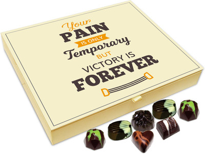 Chocholik Gift Box - Pain Is Temporary But Victory Is Permanent Chocolate Box - 20pc Truffles(240 g)
Chocholik Gift Box - Pain Is Temporary But Victory Is Permanent Chocolate Box - 20pc Truffles(240 g)