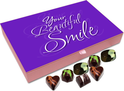 Chocholik Gift Box - Your Beautiful Smile Is My Favorite Thing Chocolate Box - 12pc Truffles(144 g)
Chocholik Gift Box - Your Beautiful Smile Is My Favorite Thing Chocolate Box - 12pc Truffles(144 g)