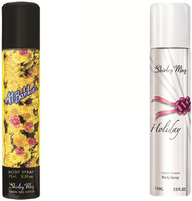 SHIRLEY MAY AL Bakhoor with Holiday (Imported from U.A.E) Perfume Body Spray - For Women(75 ml, Pack of 2)
SHIRLEY MAY AL Bakhoor with Holiday (Imported from U.A.E) Perfume Body Spray - For Women(75 ml, Pack of 2)