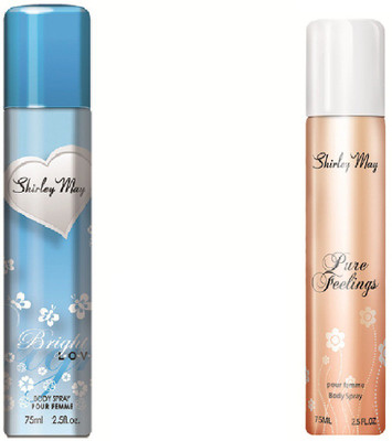 SHIRLEY MAY Bright Love with Pure Feeling (Imported from U.A.E) Perfume Body Spray - For Women(75 ml, Pack of 2)
SHIRLEY MAY Bright Love with Pure Feeling (Imported from U.A.E) Perfume Body Spray - For Women(75 ml, Pack of 2)