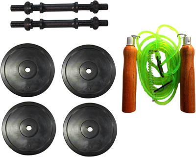 Venom PAIR OF DUMBELL RODS ALONG WITH 4 WEIGHT PLATES AND WOODEN HANDLE GREEN COLOR SKIPPING ROPE Gym & Fitness Kit
Venom PAIR OF DUMBELL RODS ALONG WITH 4 WEIGHT PLATES AND WOODEN HANDLE GREEN COLOR SKIPPING ROPE Gym & Fitness Kit