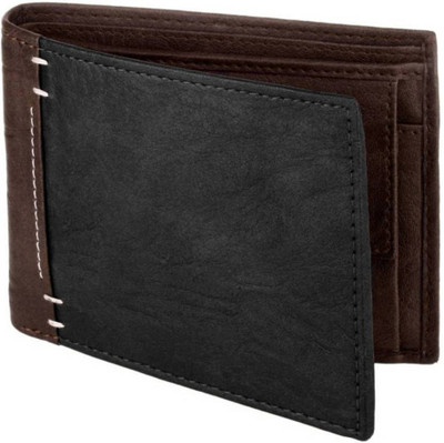 Twinstar Men Brown Artificial Leather Wallet(4 Card Slots), Brown-black