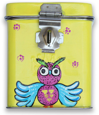LazyBrats Vibrant Hand Painted Owl Design Coin Bank - Hand Painted - Stainless Steel Coin Bank(Yellow) 
LazyBrats Vibrant Hand Painted Owl Design Coin Bank - Hand Painted - Stainless Steel Coin Bank(Yellow)